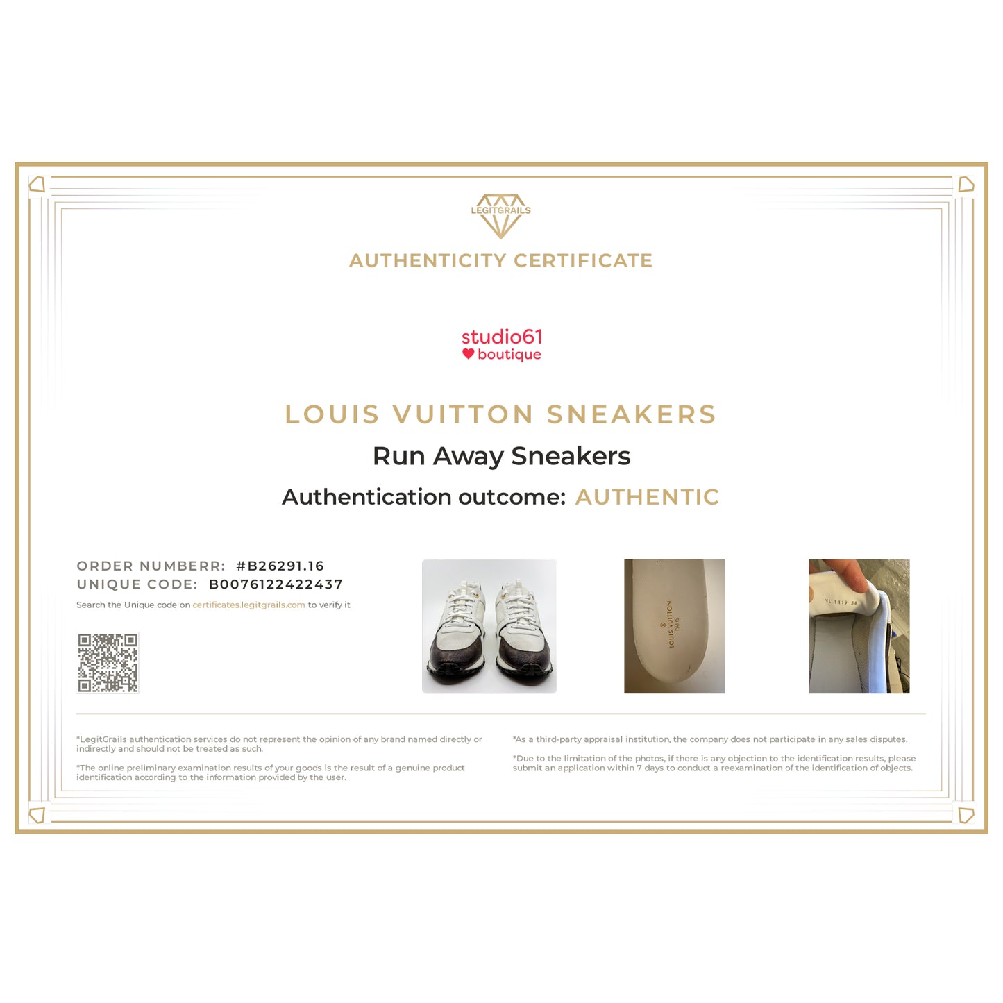 Louis Vuitton White Leather & Monogram Canvas Run Away Sneakers EU38 ~ AU7