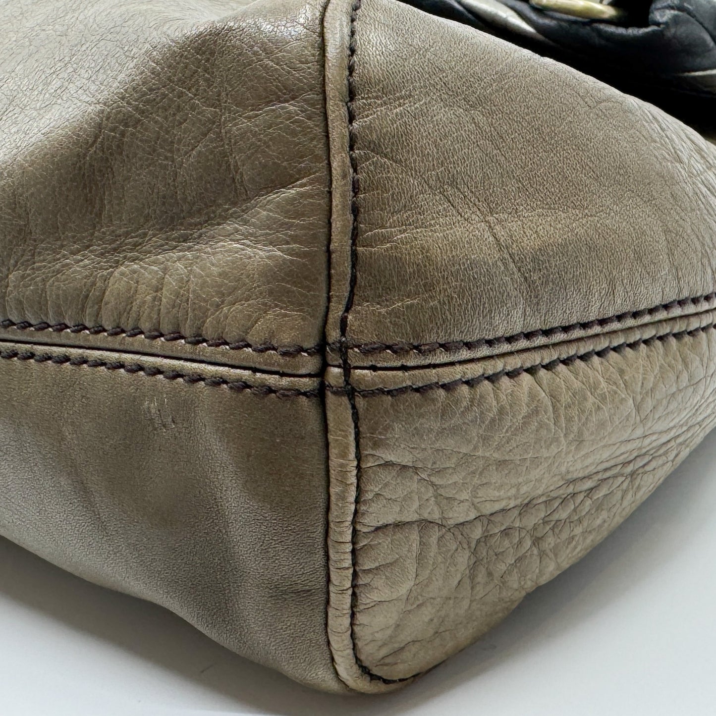 Boss Orange Olive Green, Black and Silver Leather Shoulder Bag