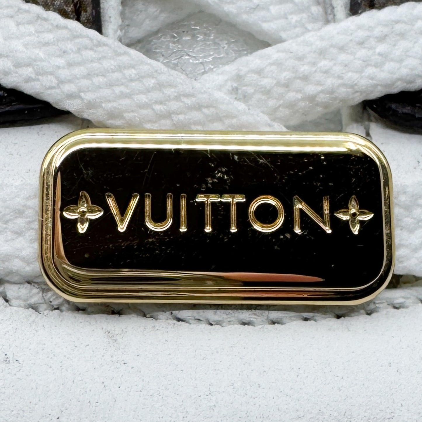 Louis Vuitton White Leather & Mesh Studded Run Away Sneakers EU38 ~ AU7