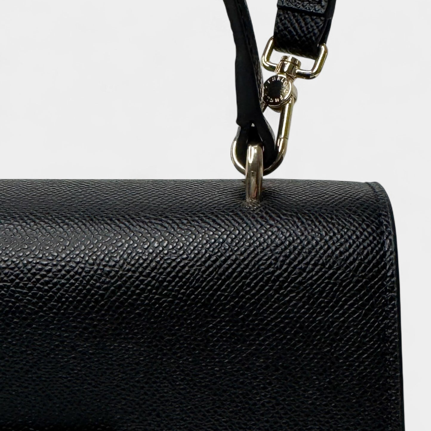 Furla Black Grainy Leather Venere Mini Crossbody Bag