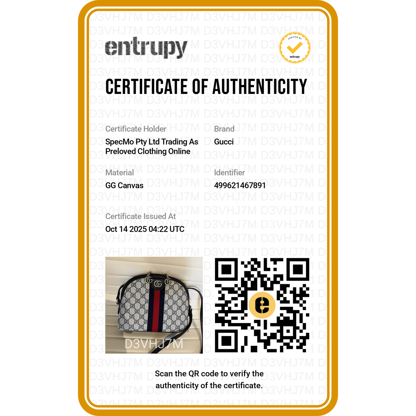 Gucci GG Supreme Monogram Navy Red Stripe Ophidia Crossbody Bag