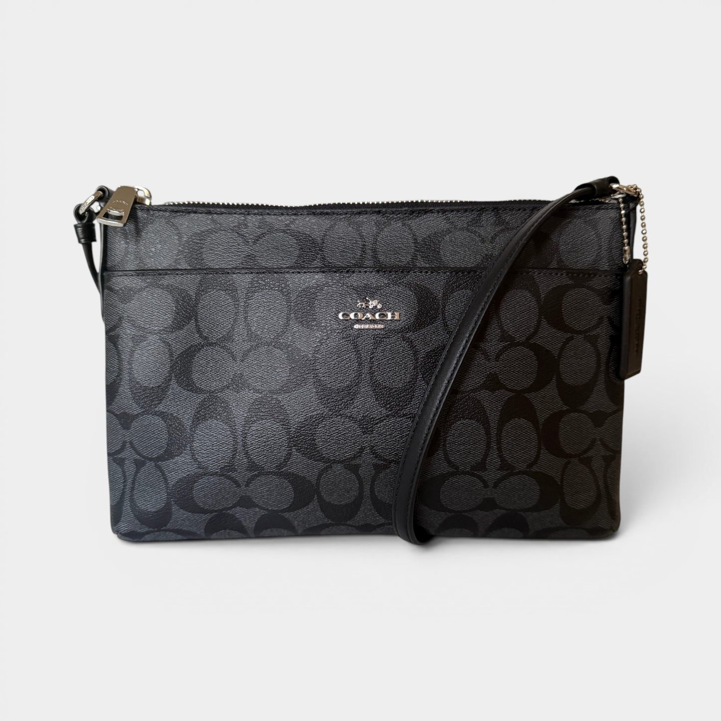 Coach Black PVC Coated Canvas Small Crossbody Bag