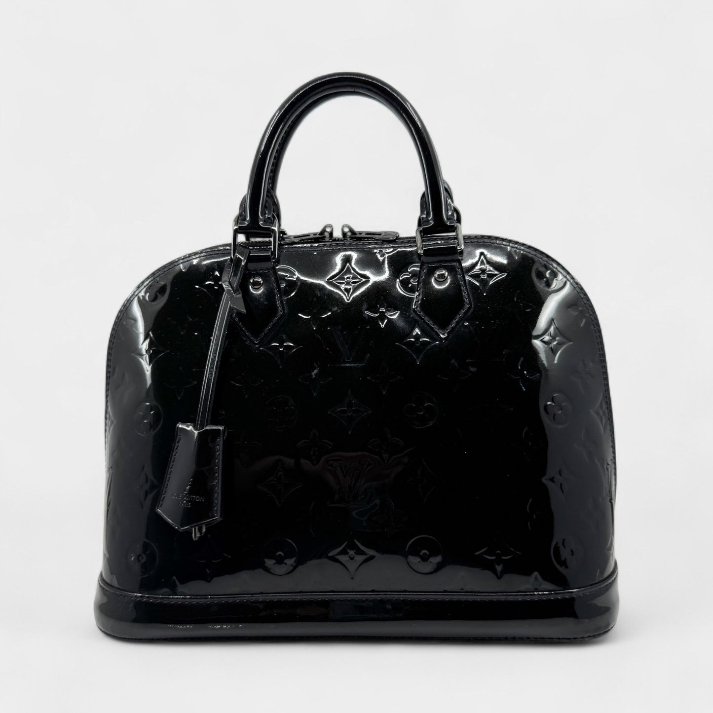 Louis Vuitton Alma Black Patent Leather Handbag Medium