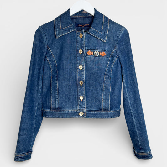 Louis Vuitton Retro Organic Cotton Blue Denim Jacket EU34 ~ AU6-8