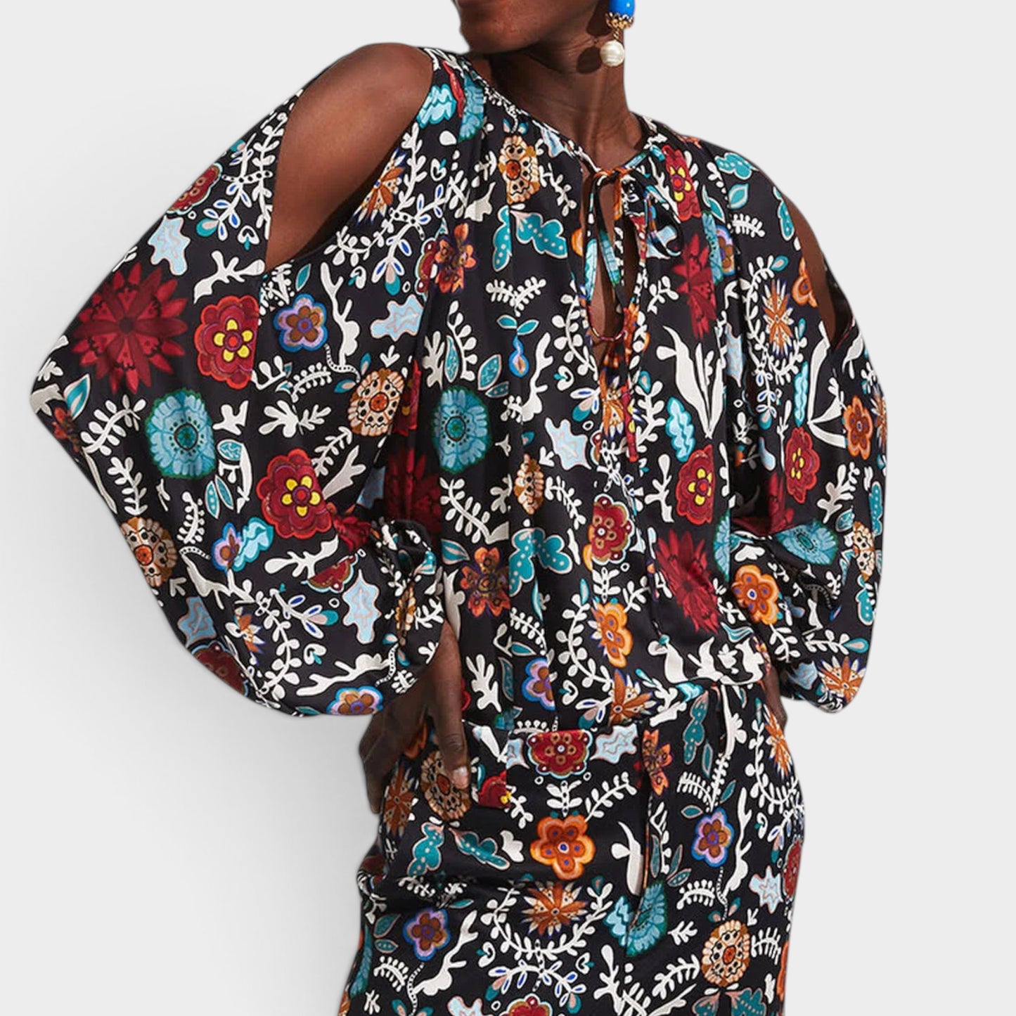 La Doublej Multicoloured Floral Aphrodite Top X-Large ~ AU14-16