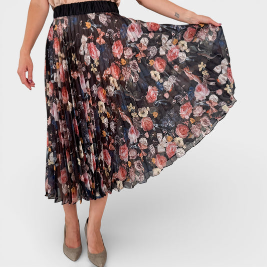 Romance Was Born Multicoloured Floral Jardin Dream Pleated Skirt AU14