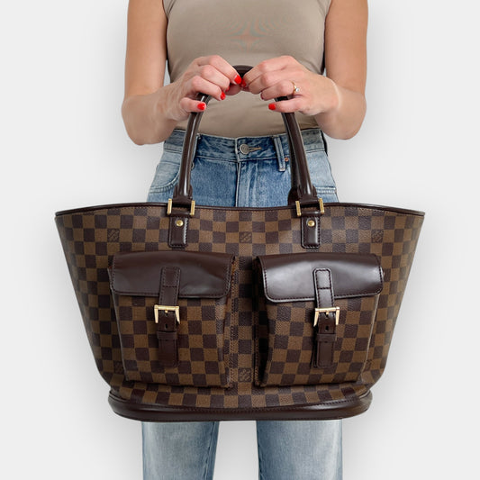 Louis Vuitton Damier Ebene Manosque GM Large Tote Bag
