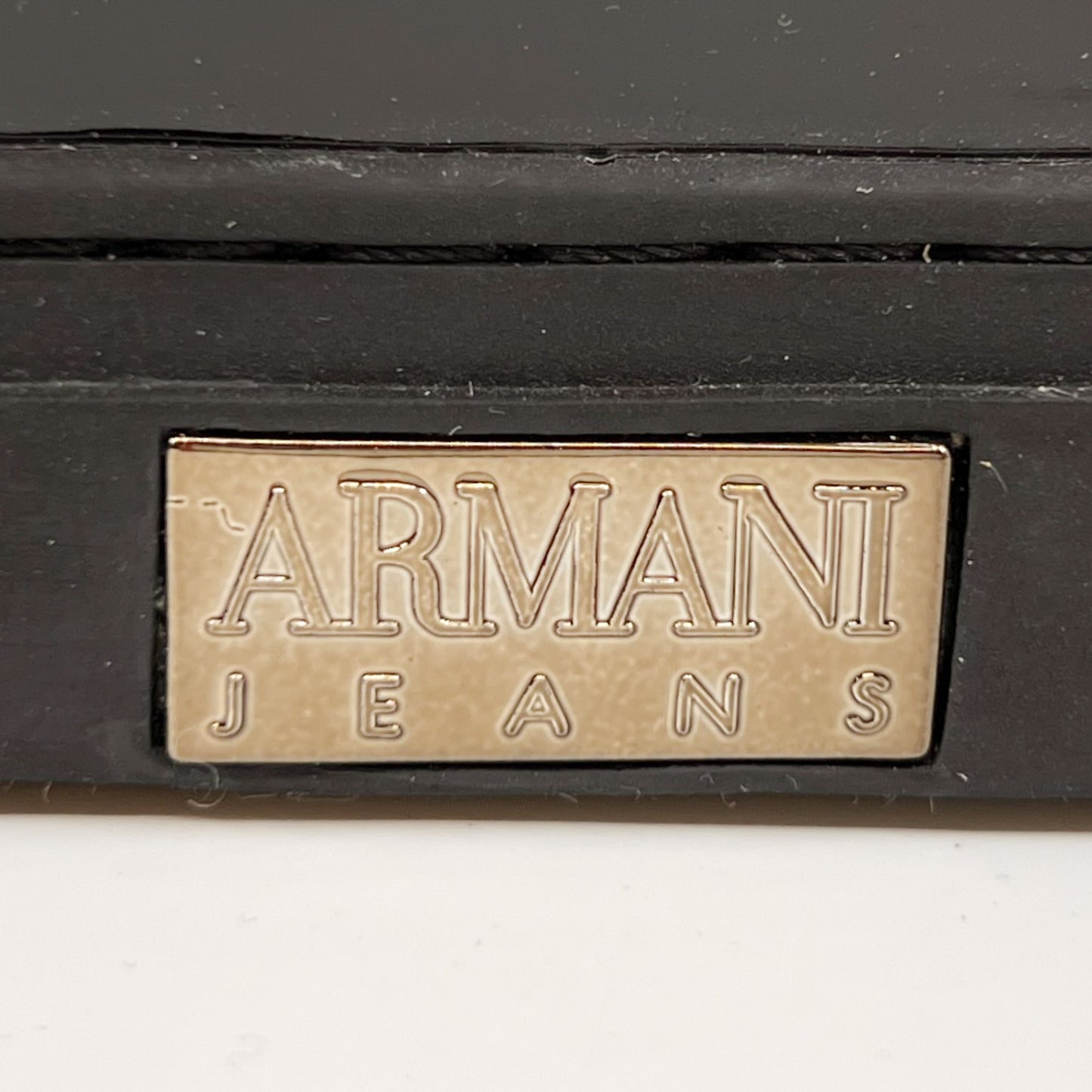 Armani Black Glossy Patent Non-Leather Sneakers EU41 ~ AU10