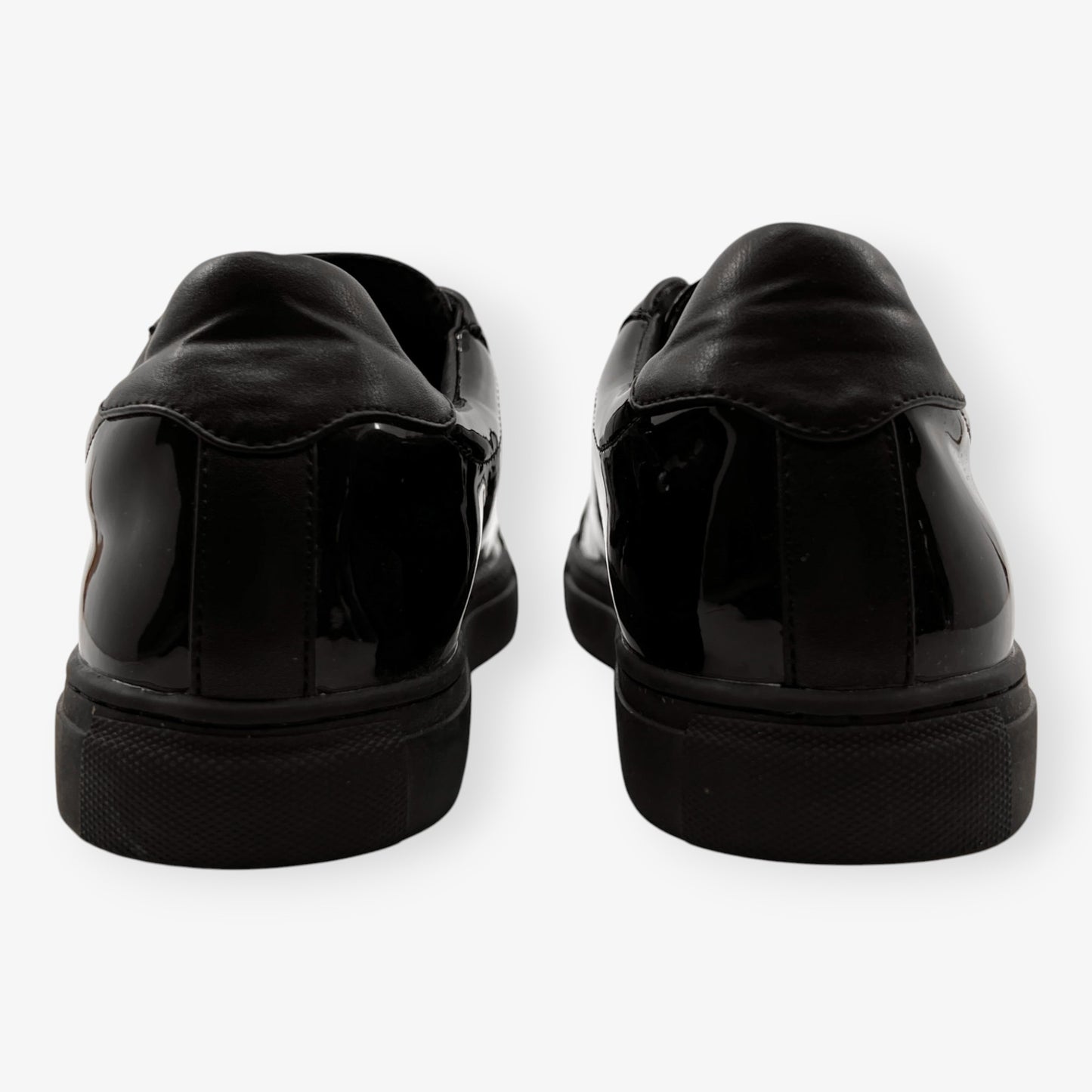 Armani Black Glossy Patent Non-Leather Sneakers EU41 ~ AU10