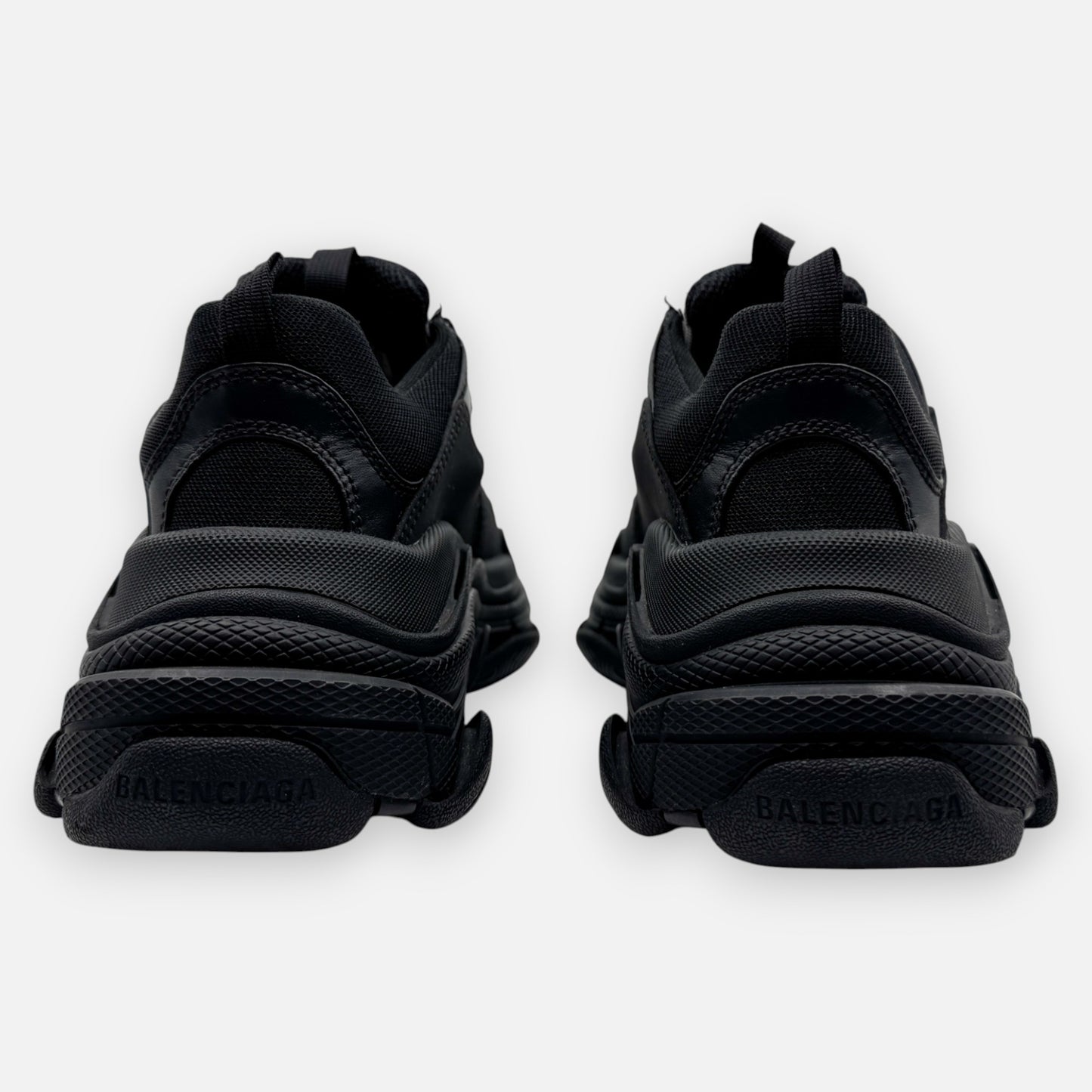 Balenciaga Black Canvas Triple S Sneakers EU38 ~ AU7