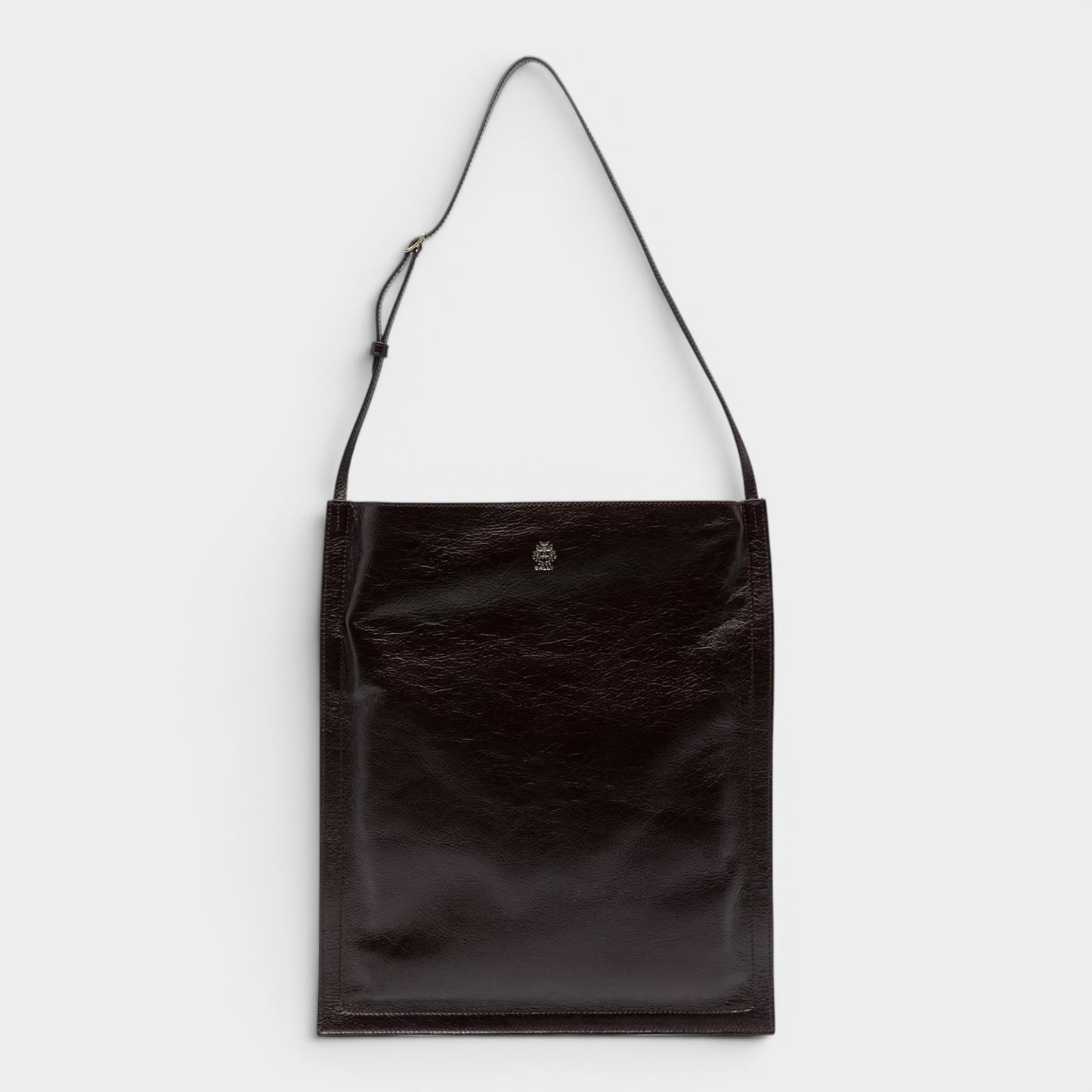 Bally Dark Brown Grainy Leather Beckett Shoulder Sac Tote Bag