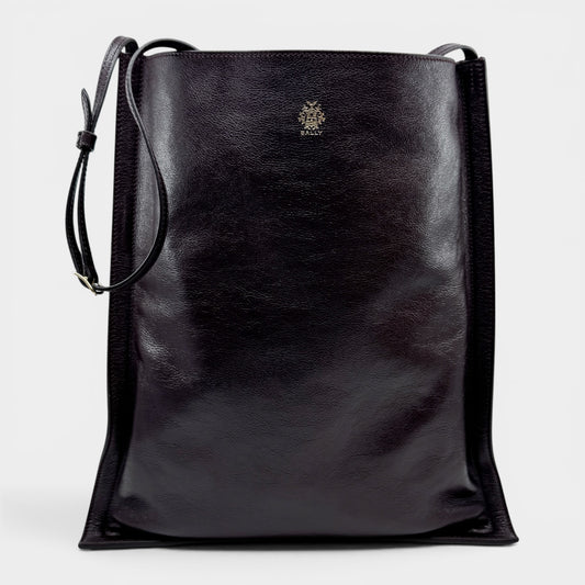 Bally Dark Burgundy Brown Leather Beckett Sac Tote Bag