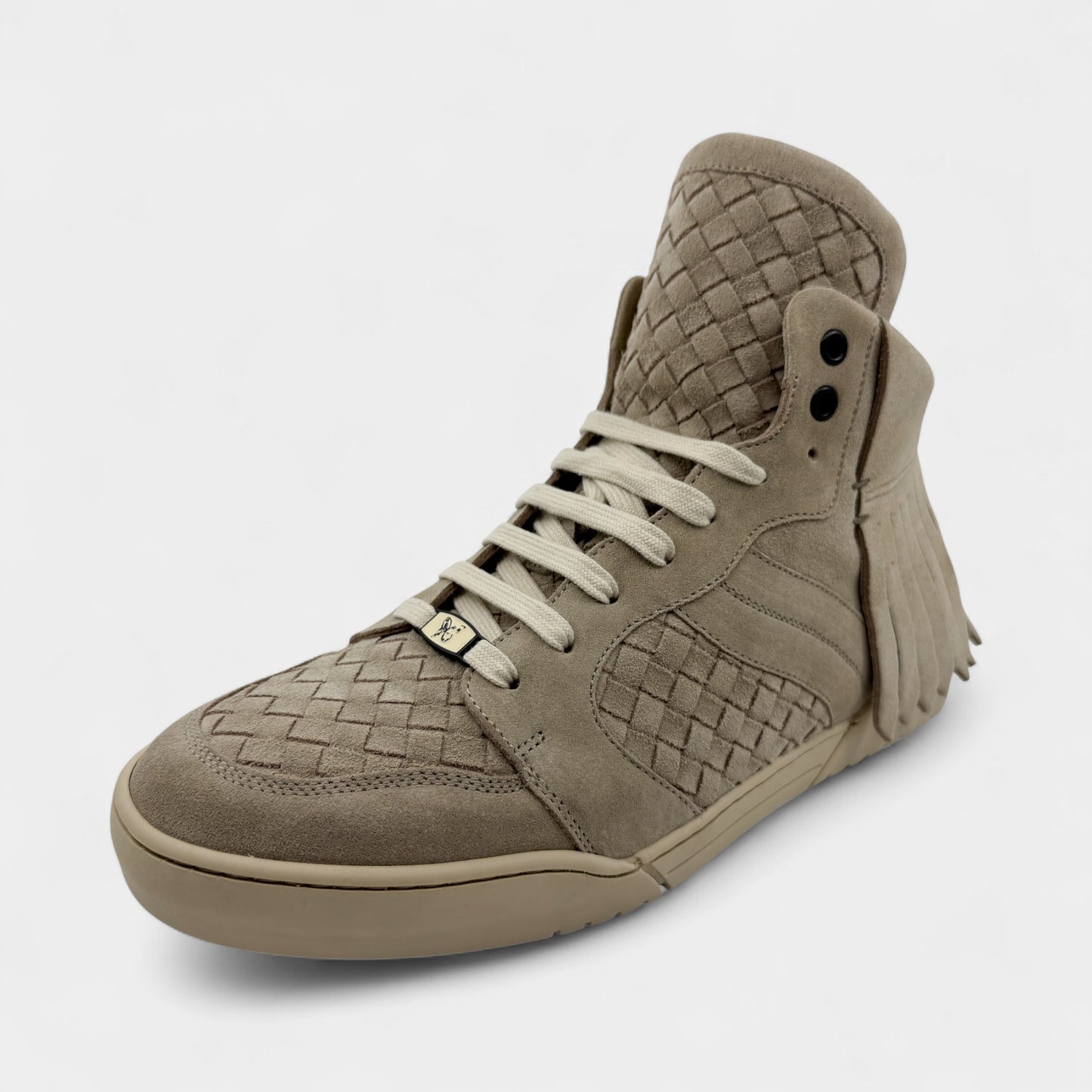 Bottega Veneta Beige Suede Intrecciato Sneakers M8 ~ W10 ~ EU41