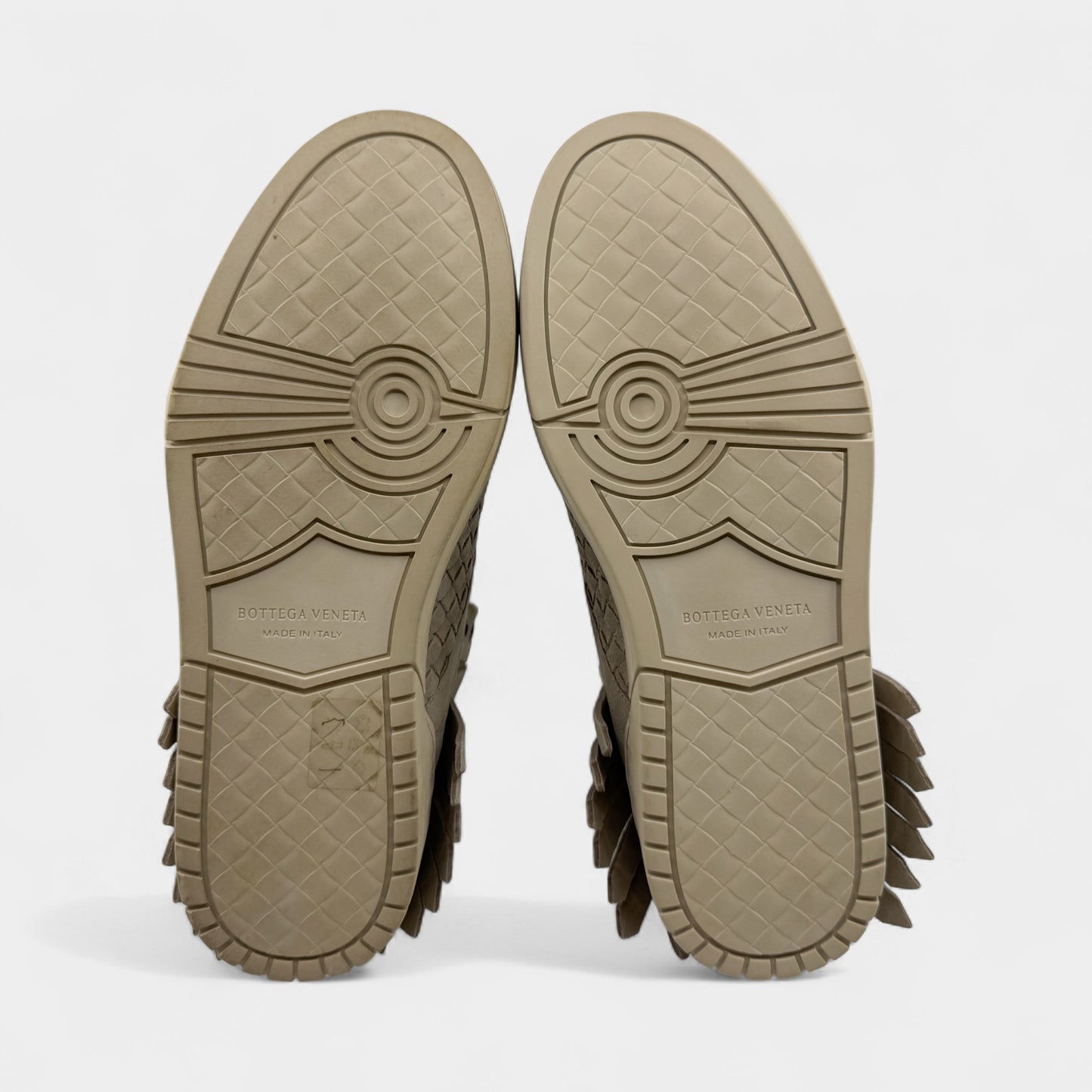 Bottega Veneta Beige Suede Intrecciato Sneakers M8 ~ W10 ~ EU41