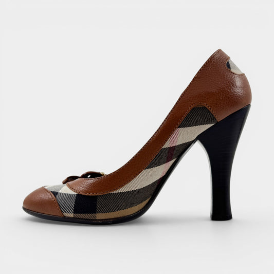 Burberry Nova Check Icon Heeled Shoes EU38.5 ~ AU7.5