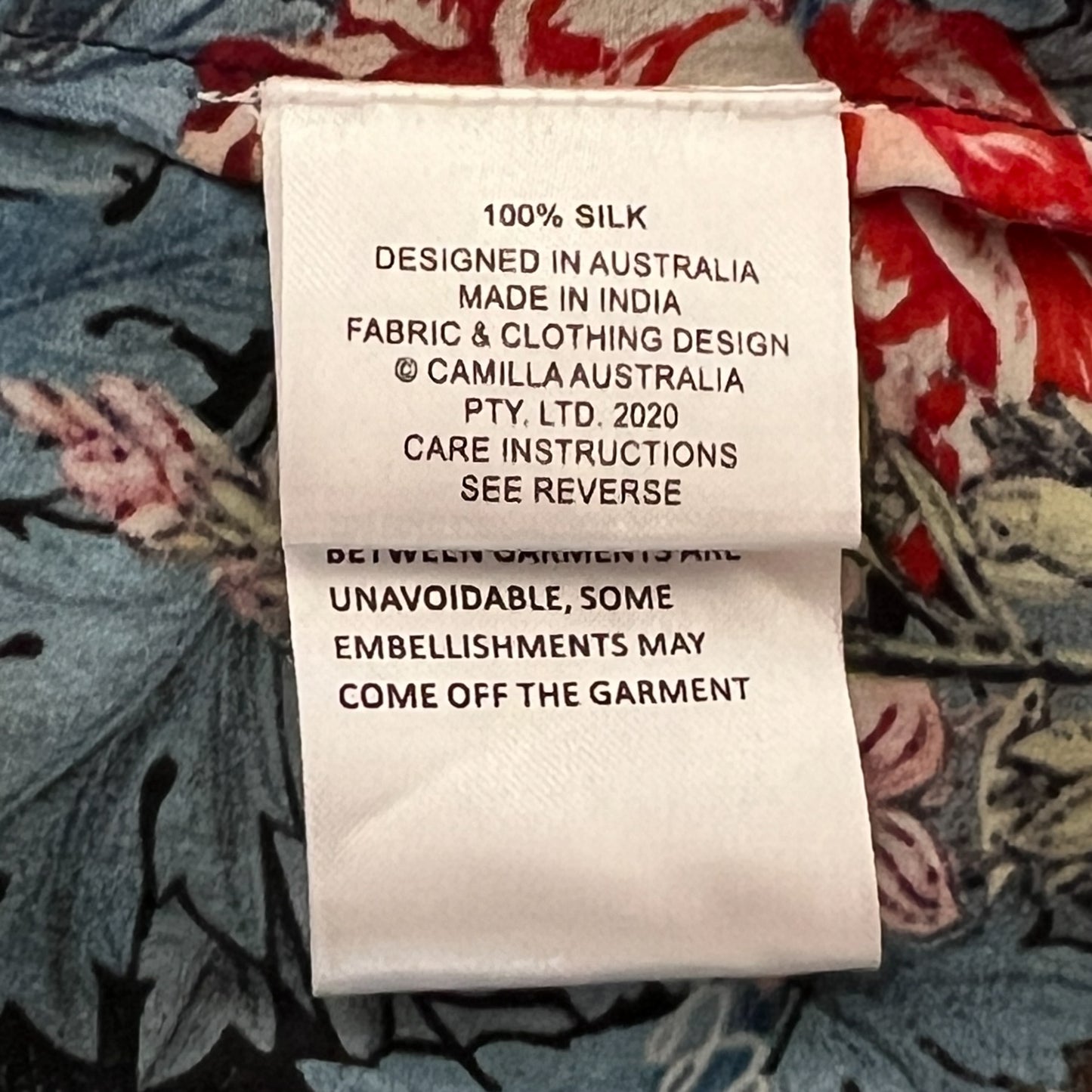 Camilla Dreams Of Midsummer Blue Silk Split Pocket Dress Medium ~ AU10-12