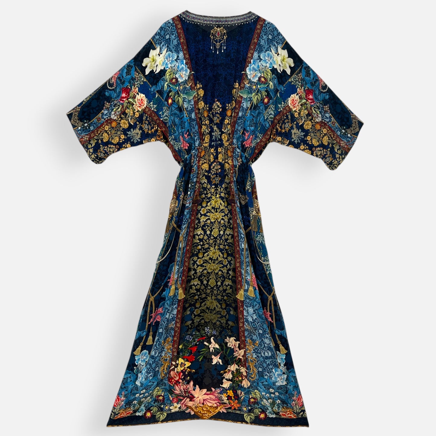 Camilla Dreams Of Midsummer Blue Silk Split Pocket Dress Medium ~ AU10-12
