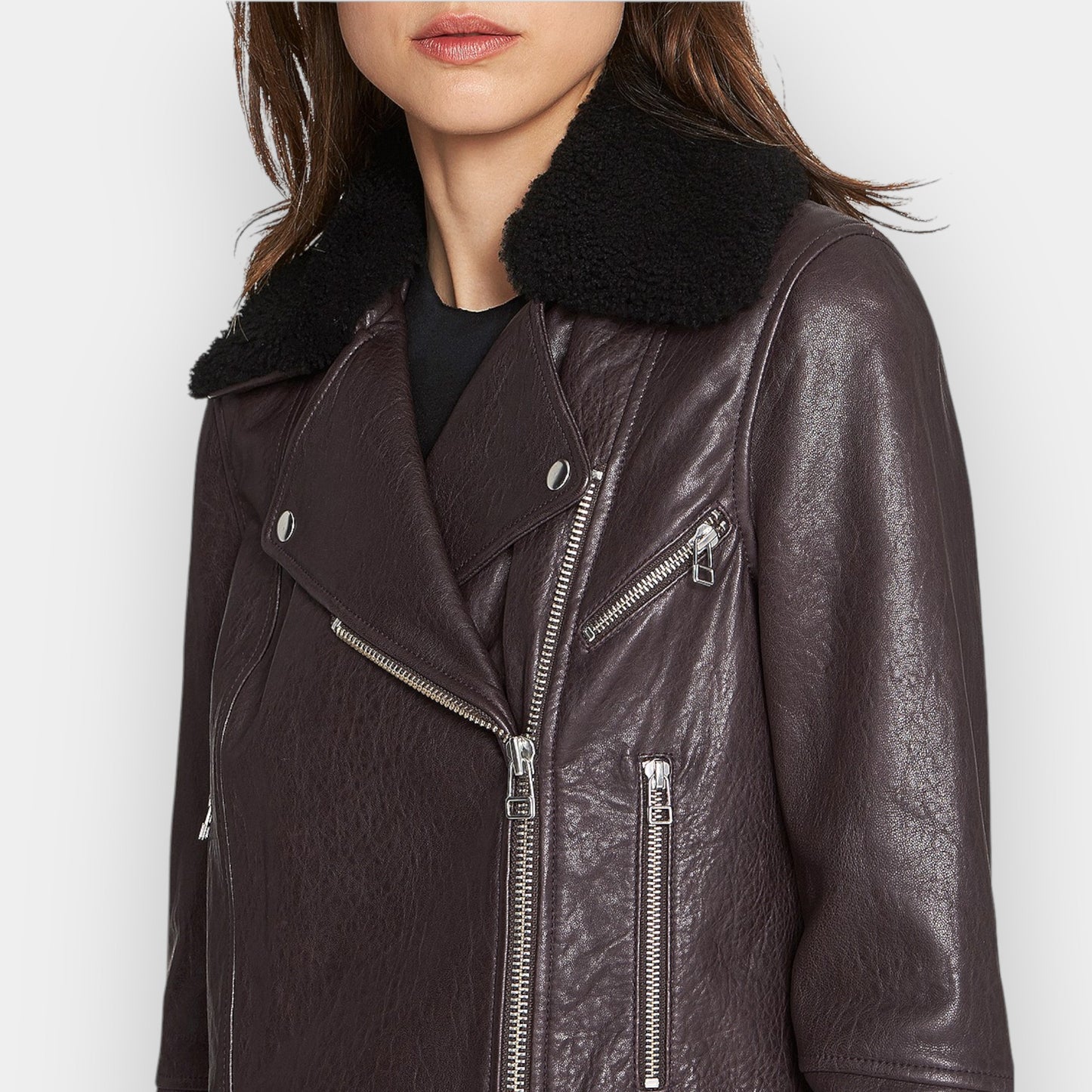 Camilla and Marc Merlot Lambs Leather Bradman Jacket AU12 ~ Medium