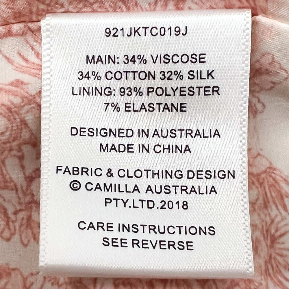 Camilla All My Avignon Dusty Pink Floral Long Coat Medium ~ AU12