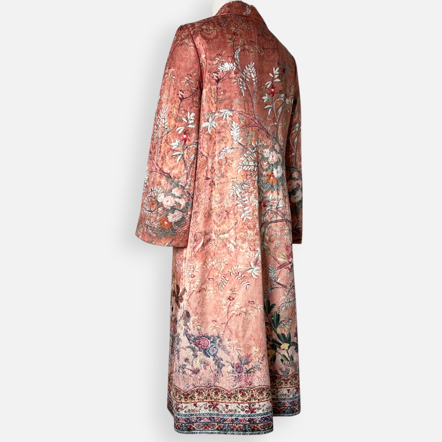 Camilla All My Avignon Dusty Pink Floral Long Coat Medium ~ AU12