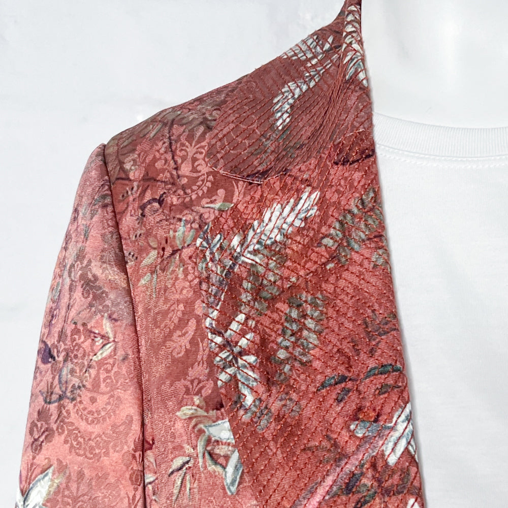 Camilla All My Avignon Dusty Pink Floral Long Coat Medium ~ AU12