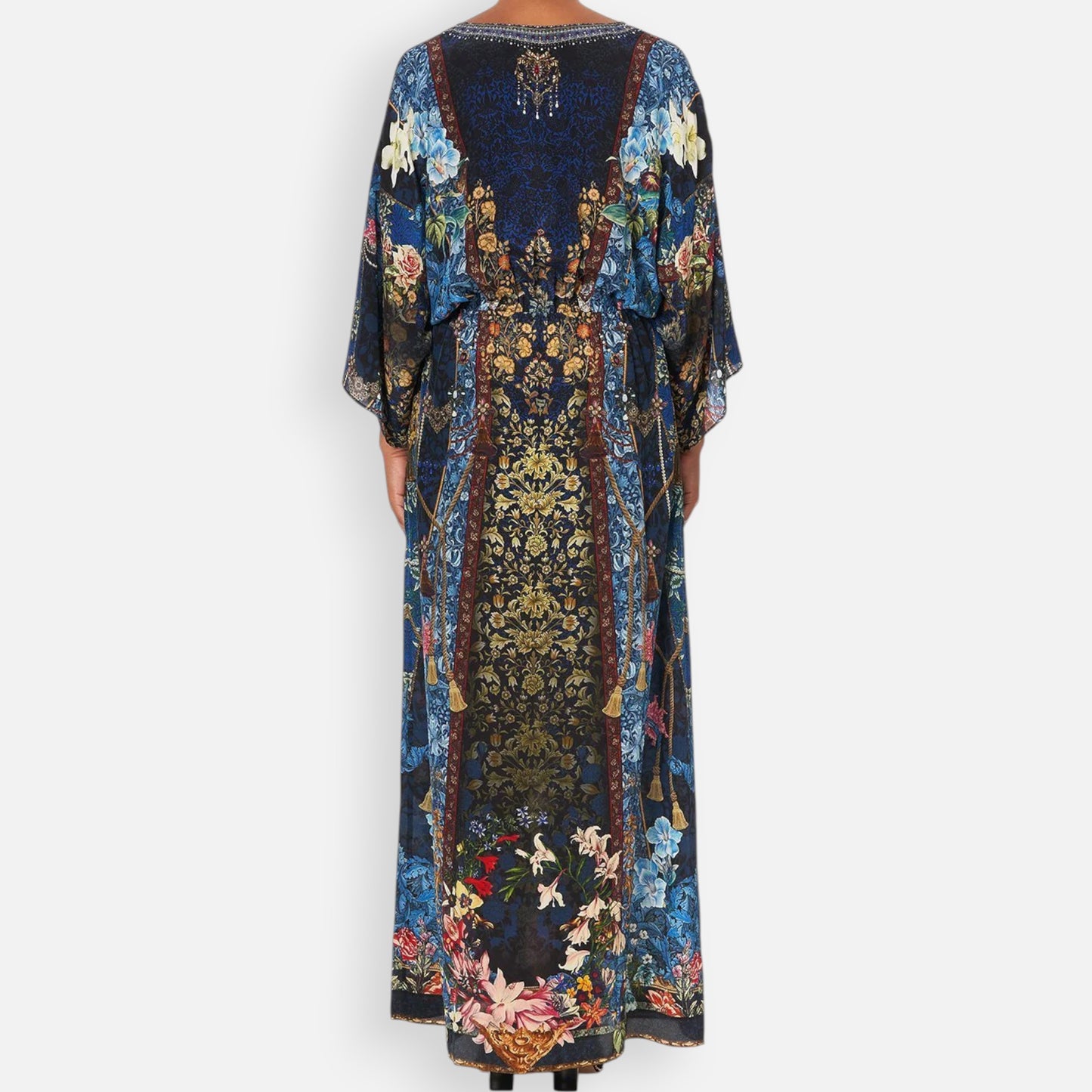 Camilla Dreams Of Midsummer Blue Silk Split Pocket Dress Medium ~ AU10-12