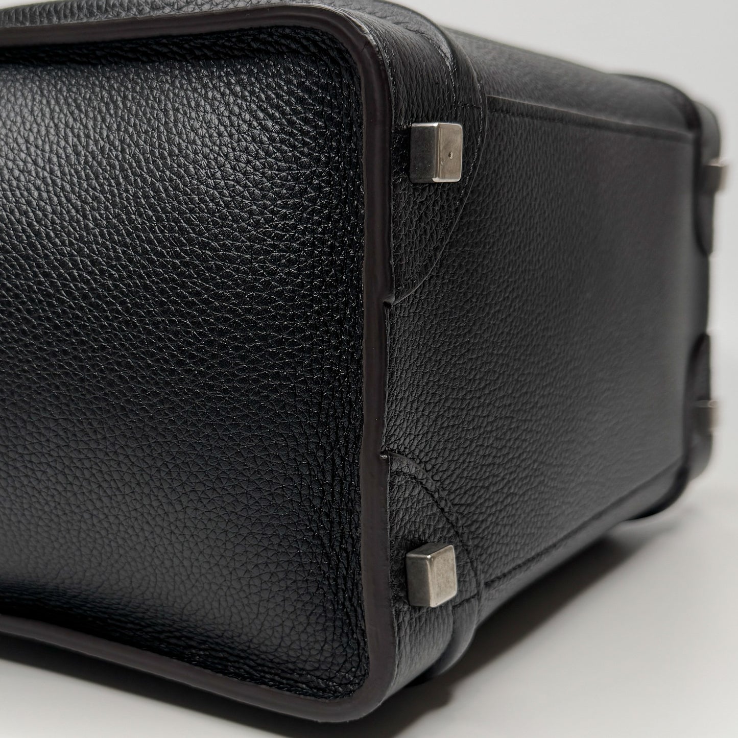 Celine Paris Black Grainy Leather Mini (Medium) Luggage Tote Bag