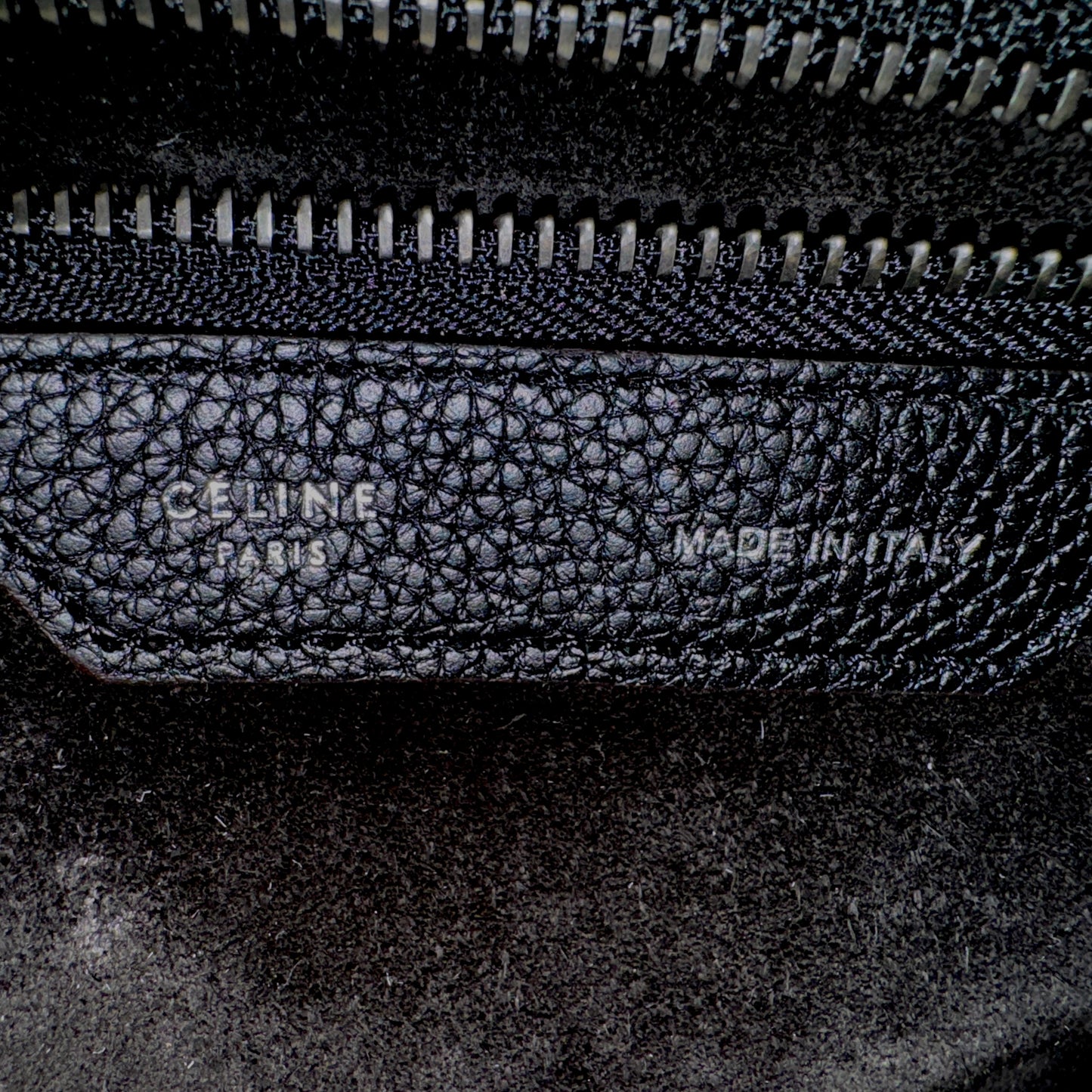 Celine Paris Black Grainy Leather Mini (Medium) Luggage Tote Bag