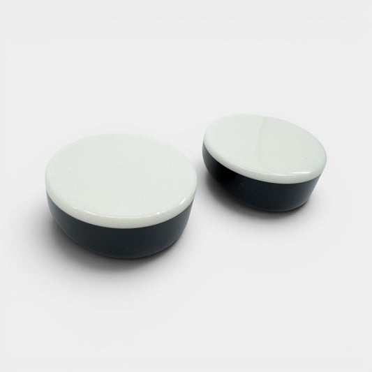 Angela Caputi Italy White Black Resin Statement Clip On Earrings