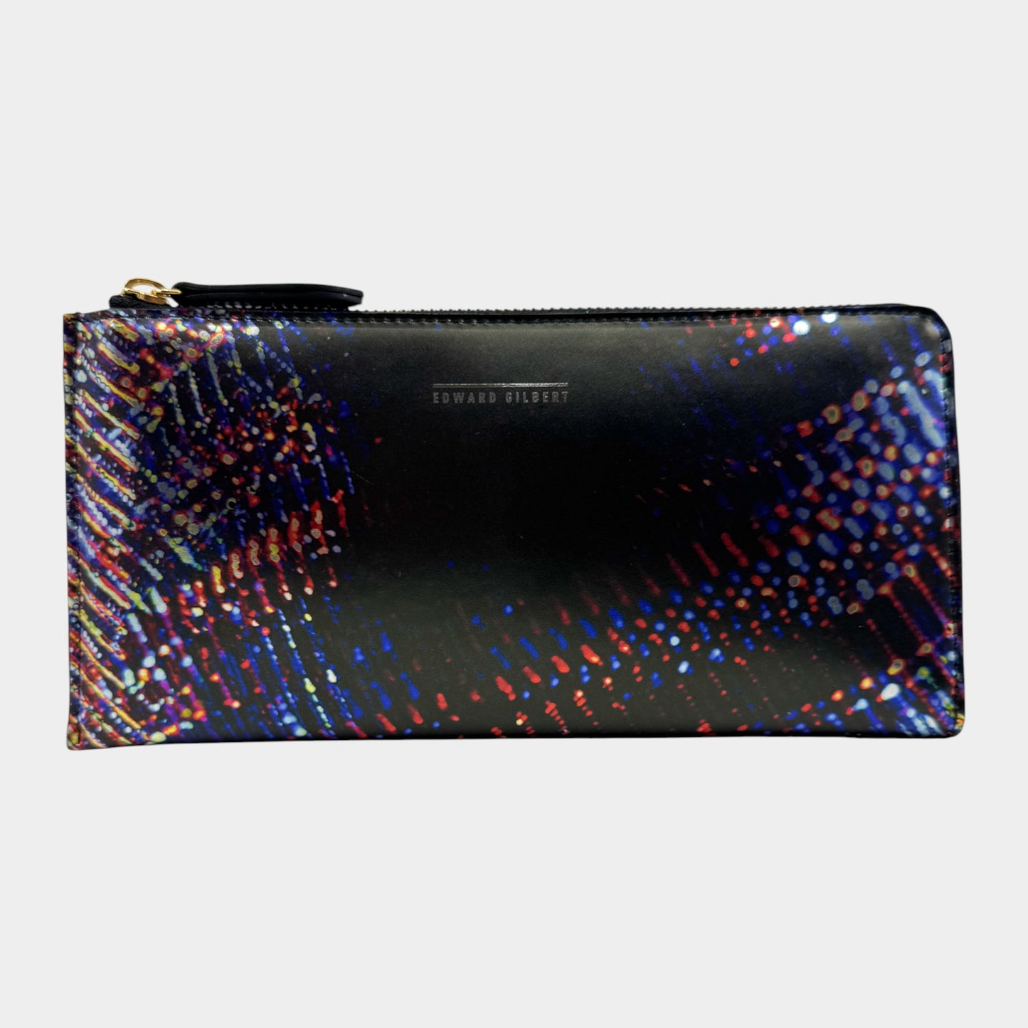 Romance Was Born X Edward Gilbert Black Red Foil Print Leather Zip Wallet