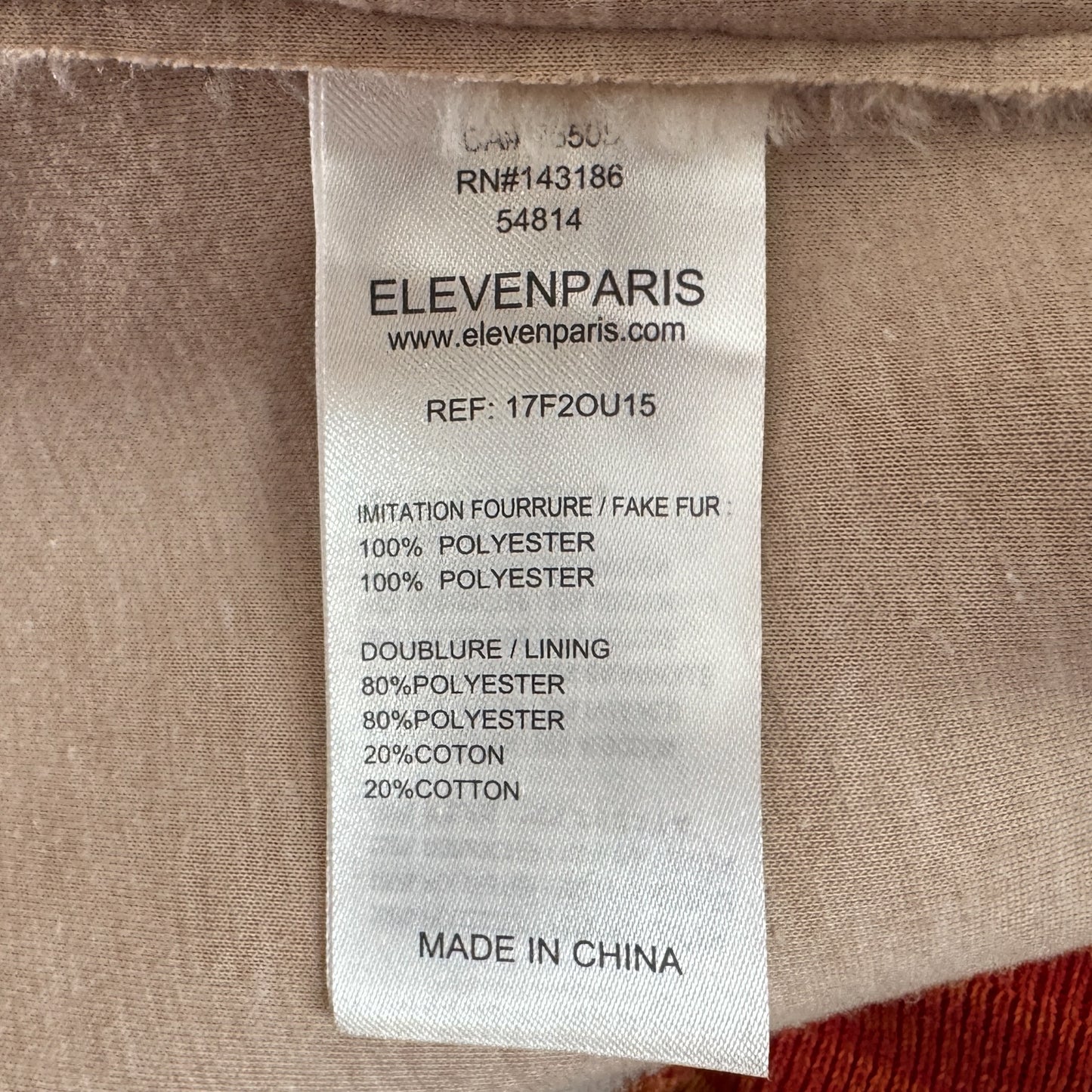 Eleven Paris Cream Fleece Bomber Jacket Small ~ AU8-10