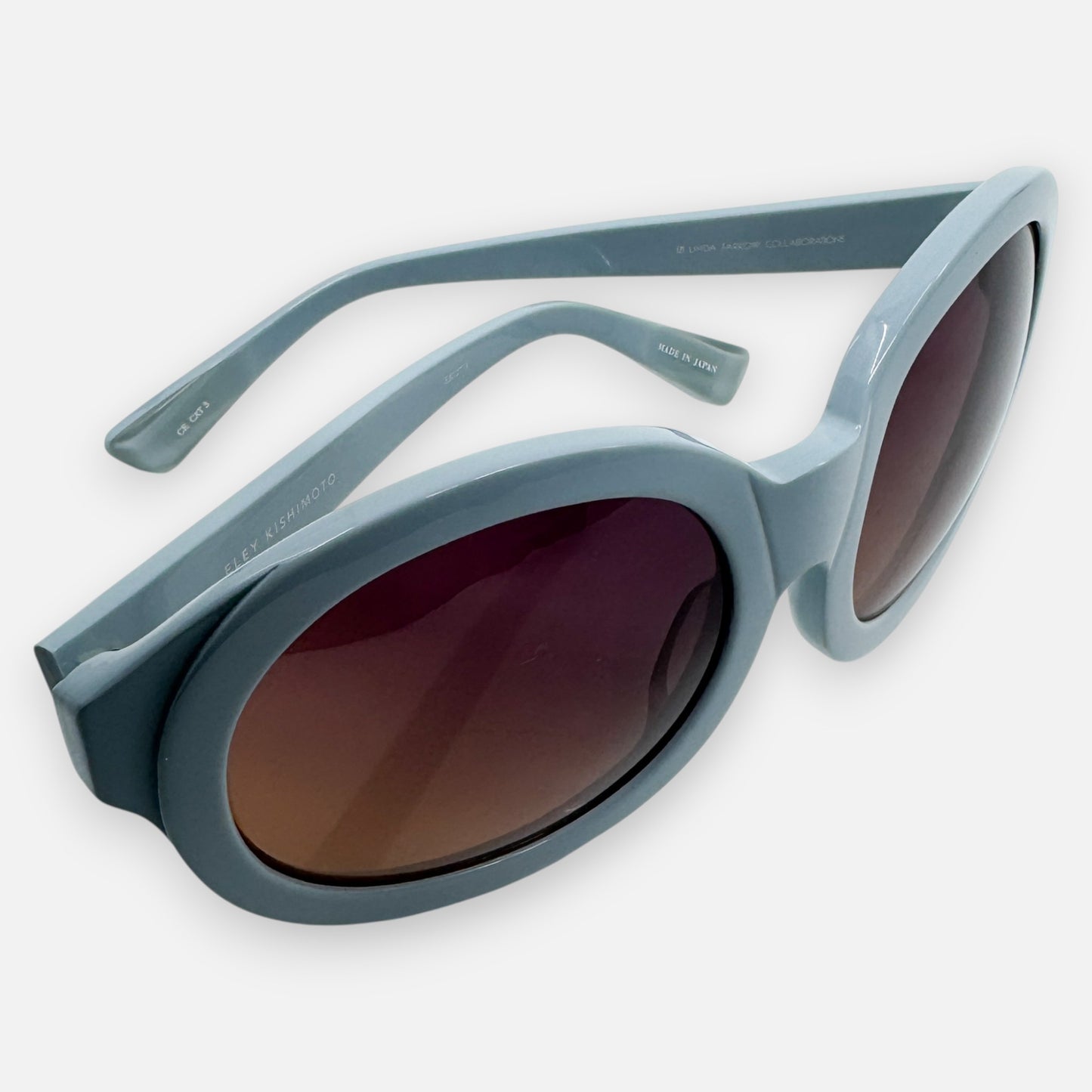 Eley Kishimoto Pale Blue Round Sunglasses
