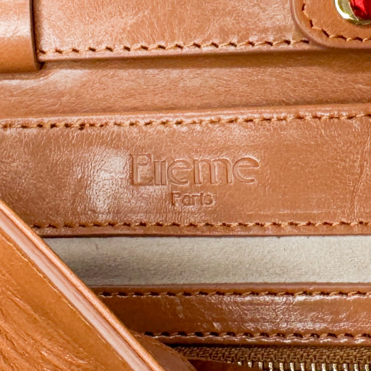 Elleme Tan Leather Chouchou Baguette Envelope Shoulder Bag