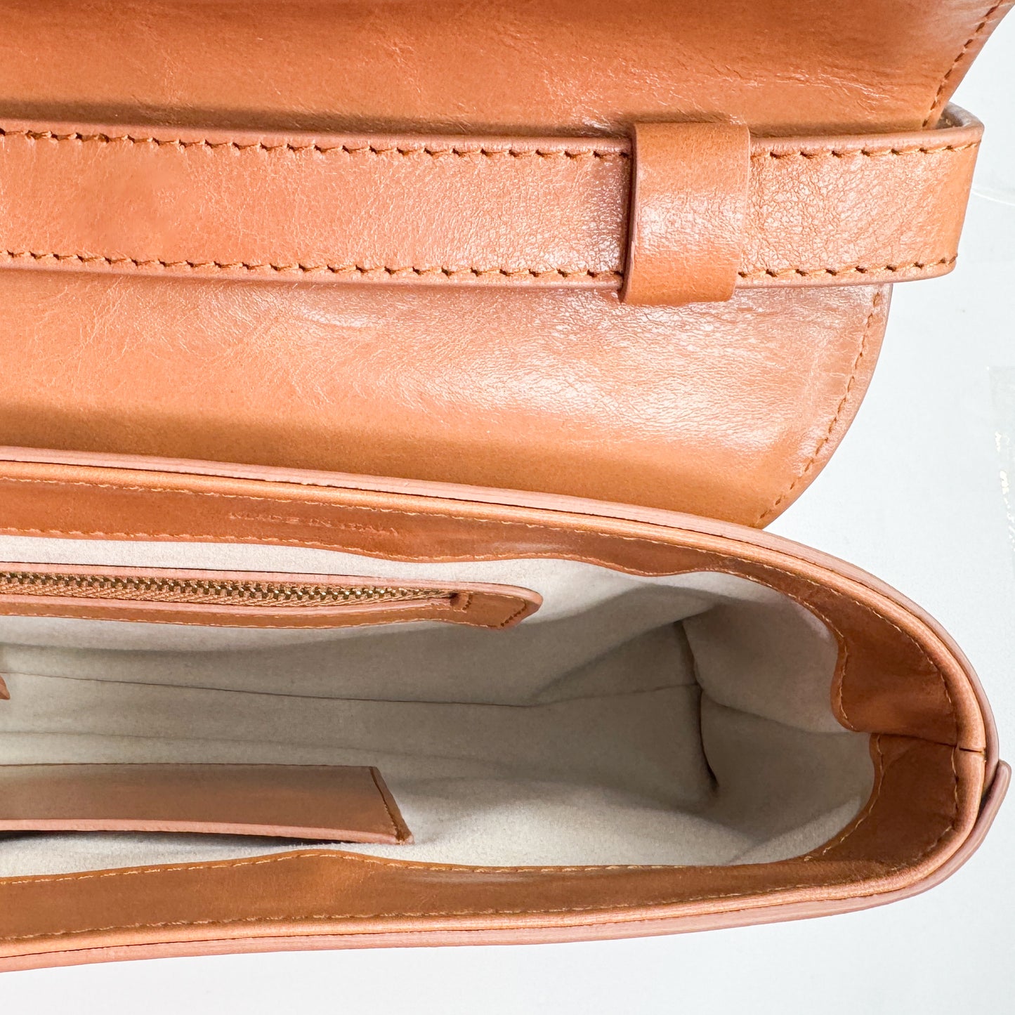 Elleme Tan Leather Chouchou Baguette Envelope Shoulder Bag