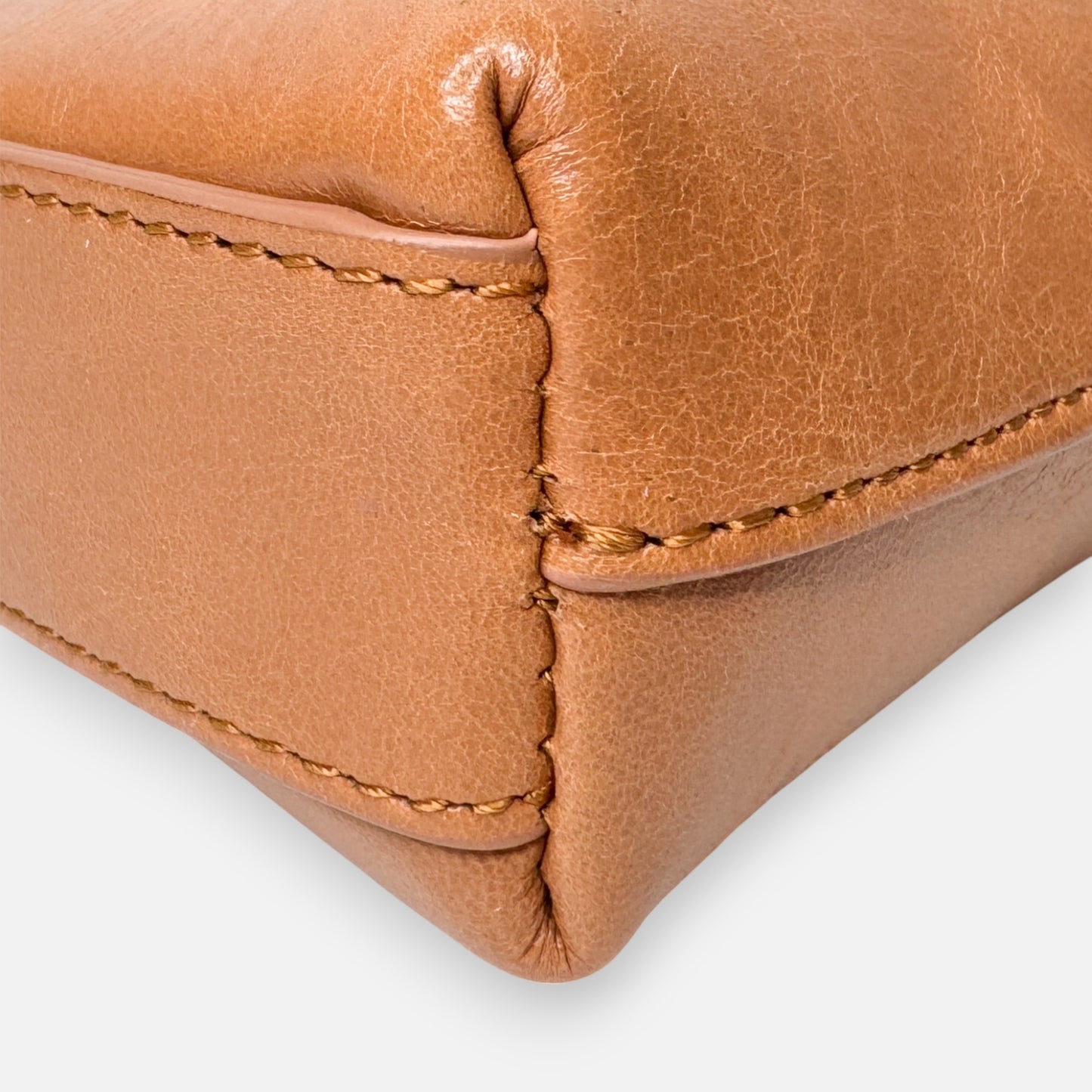 Elleme Tan Leather Chouchou Baguette Envelope Shoulder Bag