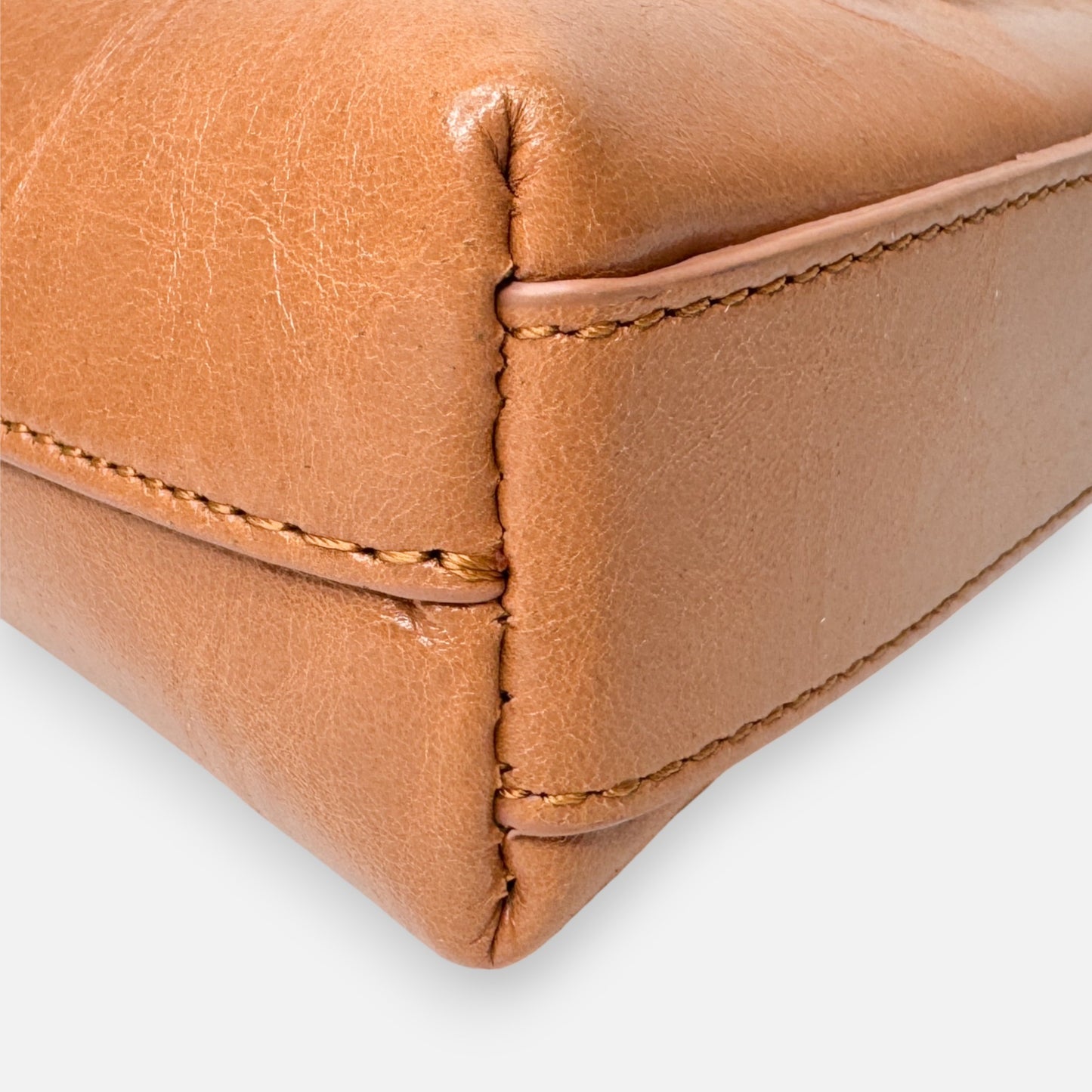 Elleme Tan Leather Chouchou Baguette Envelope Shoulder Bag
