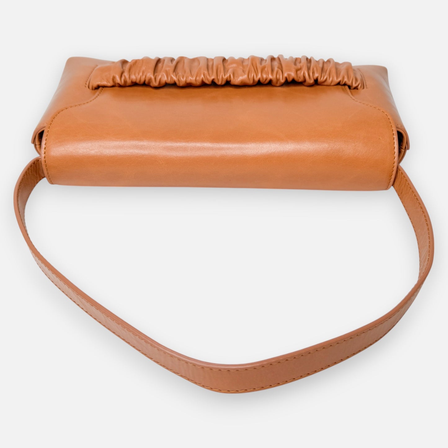 Elleme Tan Leather Chouchou Baguette Envelope Shoulder Bag