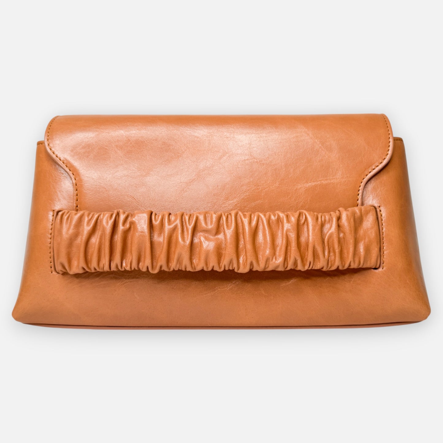 Elleme Tan Leather Chouchou Baguette Envelope Shoulder Bag