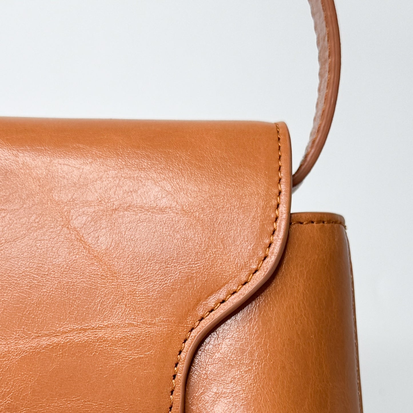 Elleme Tan Leather Chouchou Baguette Envelope Shoulder Bag