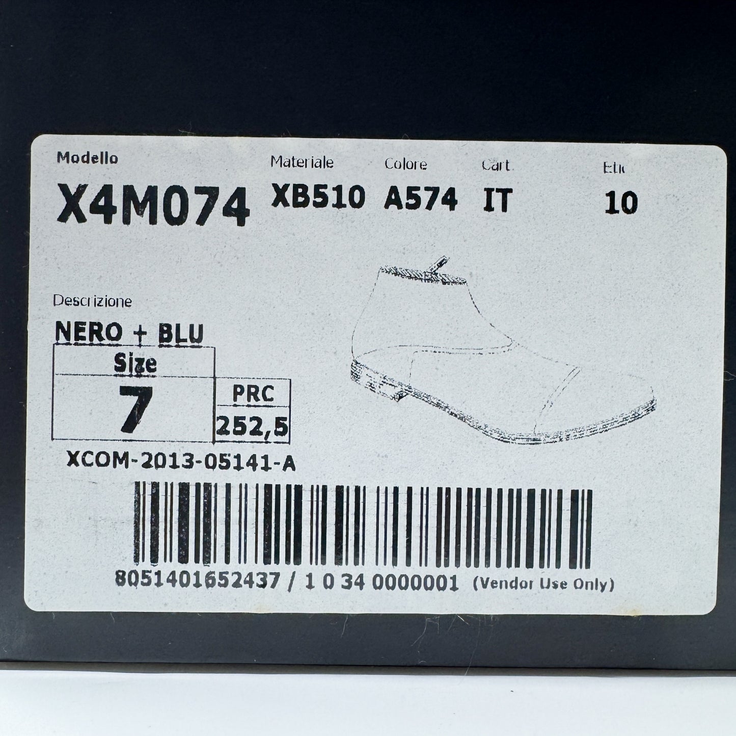 Emporio Armani Black Patent Leather & Blue Suede Boots M7 ~ W9 ~ EU40