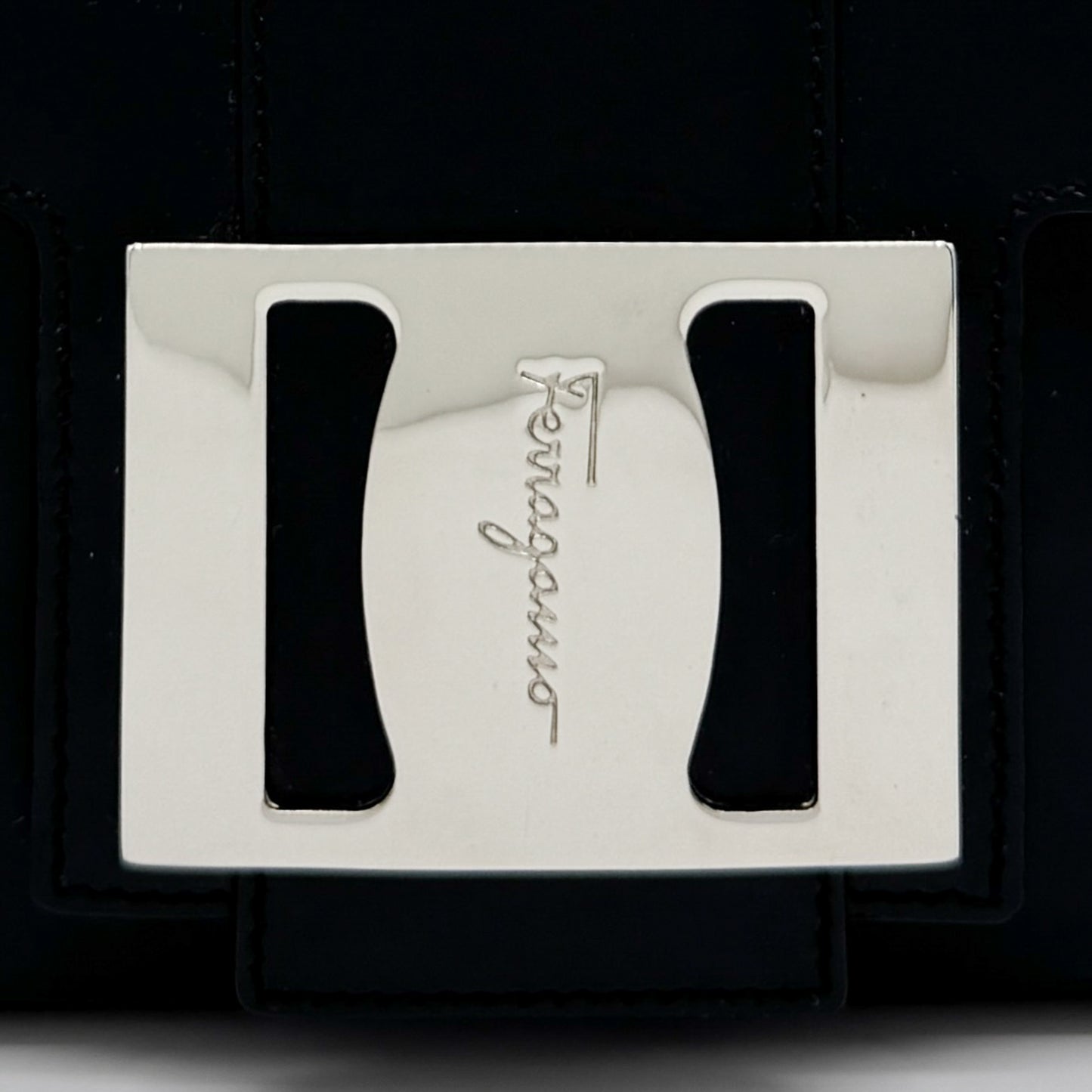 Salvatore Ferragamo Black Smooth Leather Small Handbag