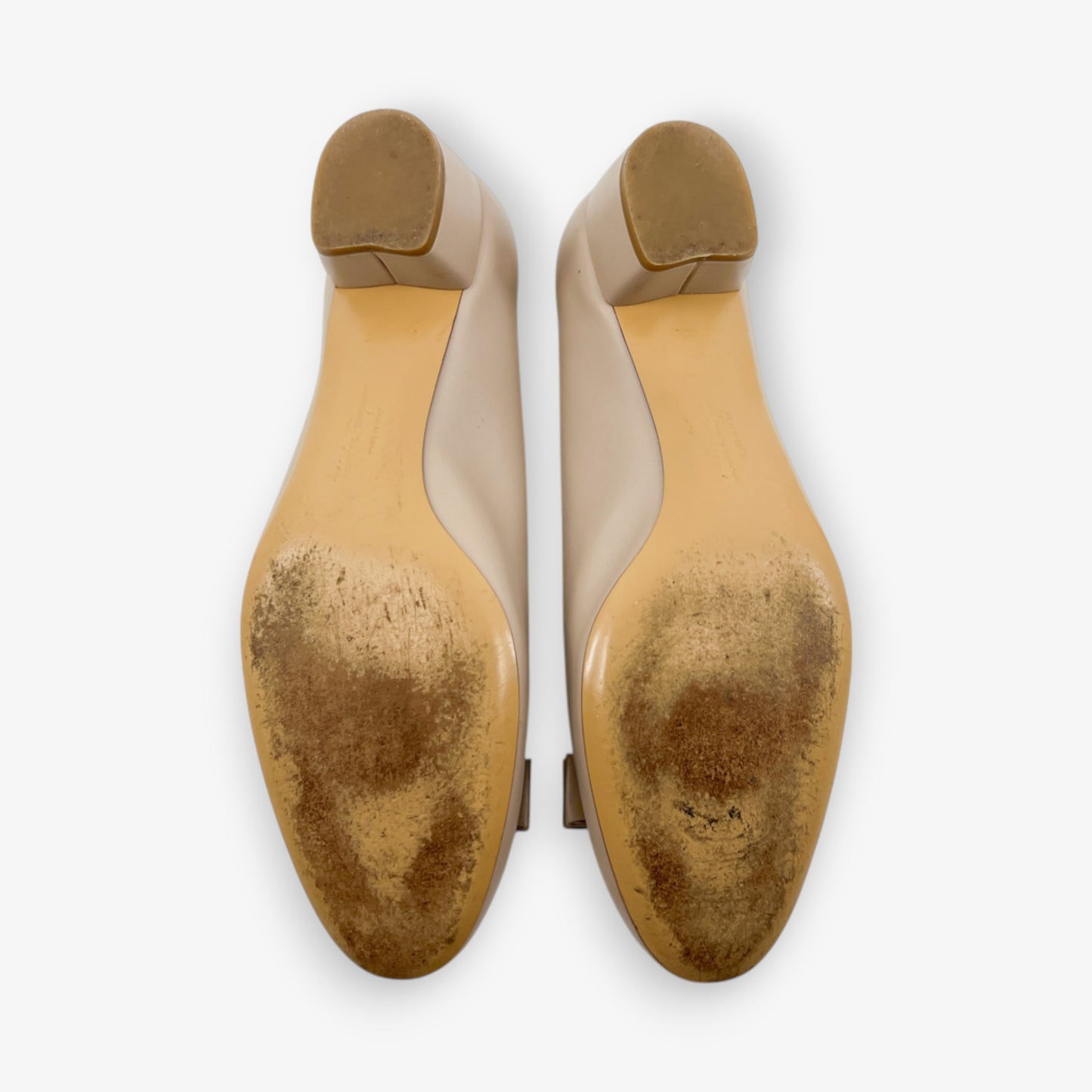 Salvatore Ferragamo Nude Leather Vara Pumps Shoes EU41 ~ AU10