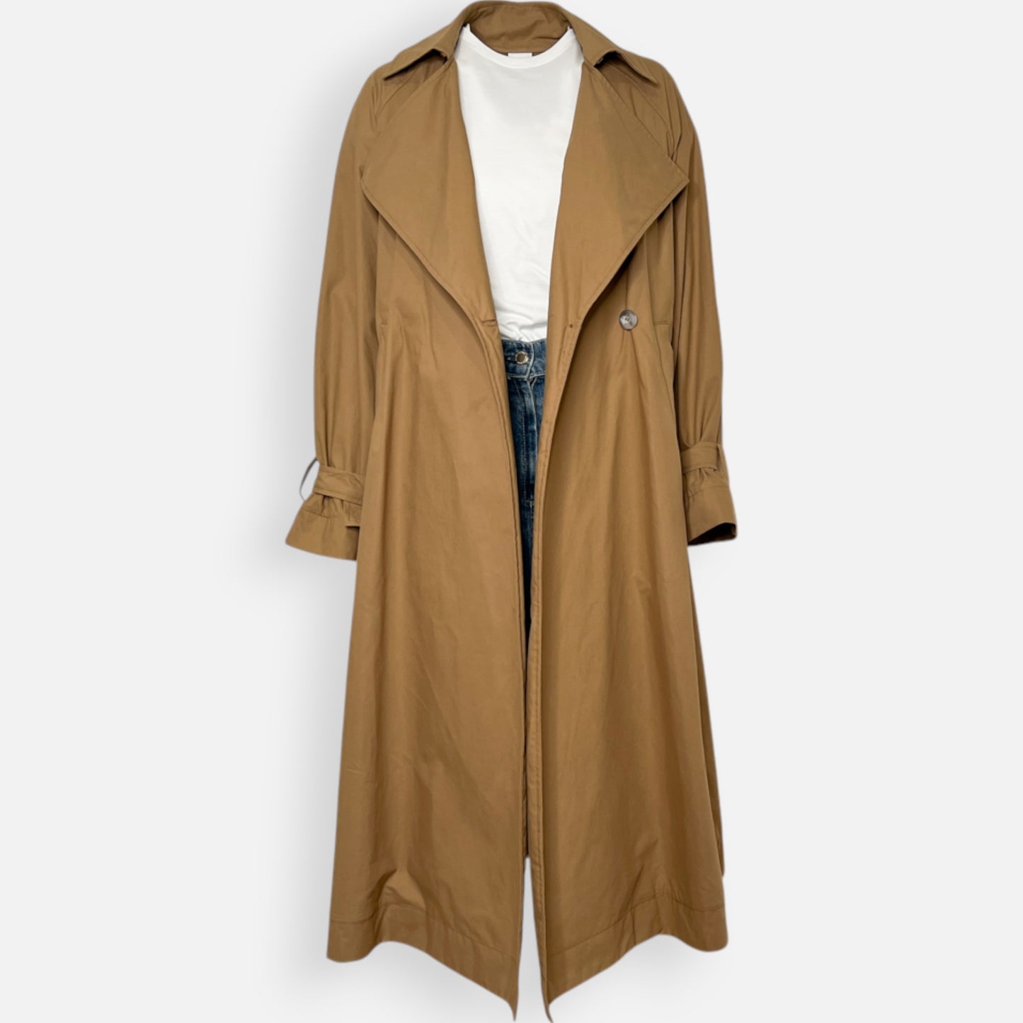 Foemina Stella II Cotton-Blend Tan Brown Trench Coat AU8-10