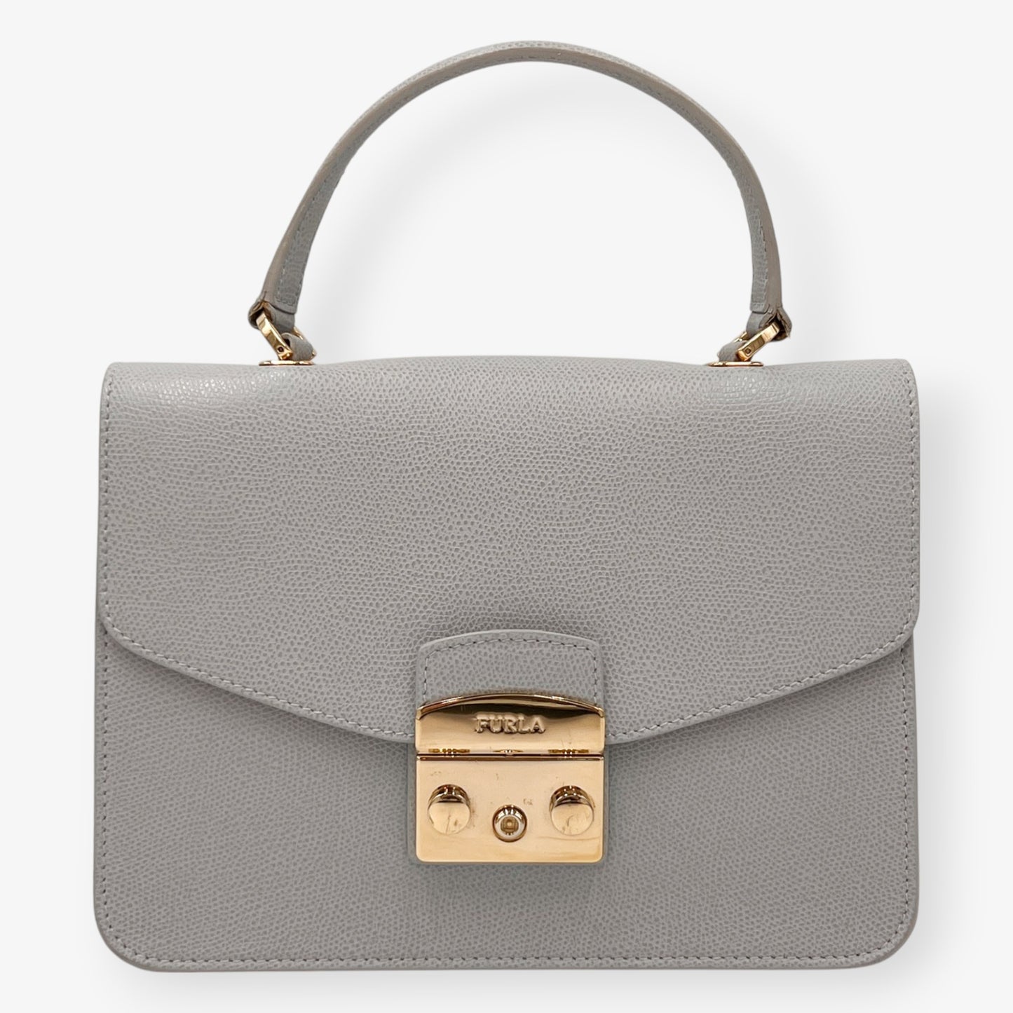 Furla Metropolis Grey Leather Crossbody & Top Handle Bag