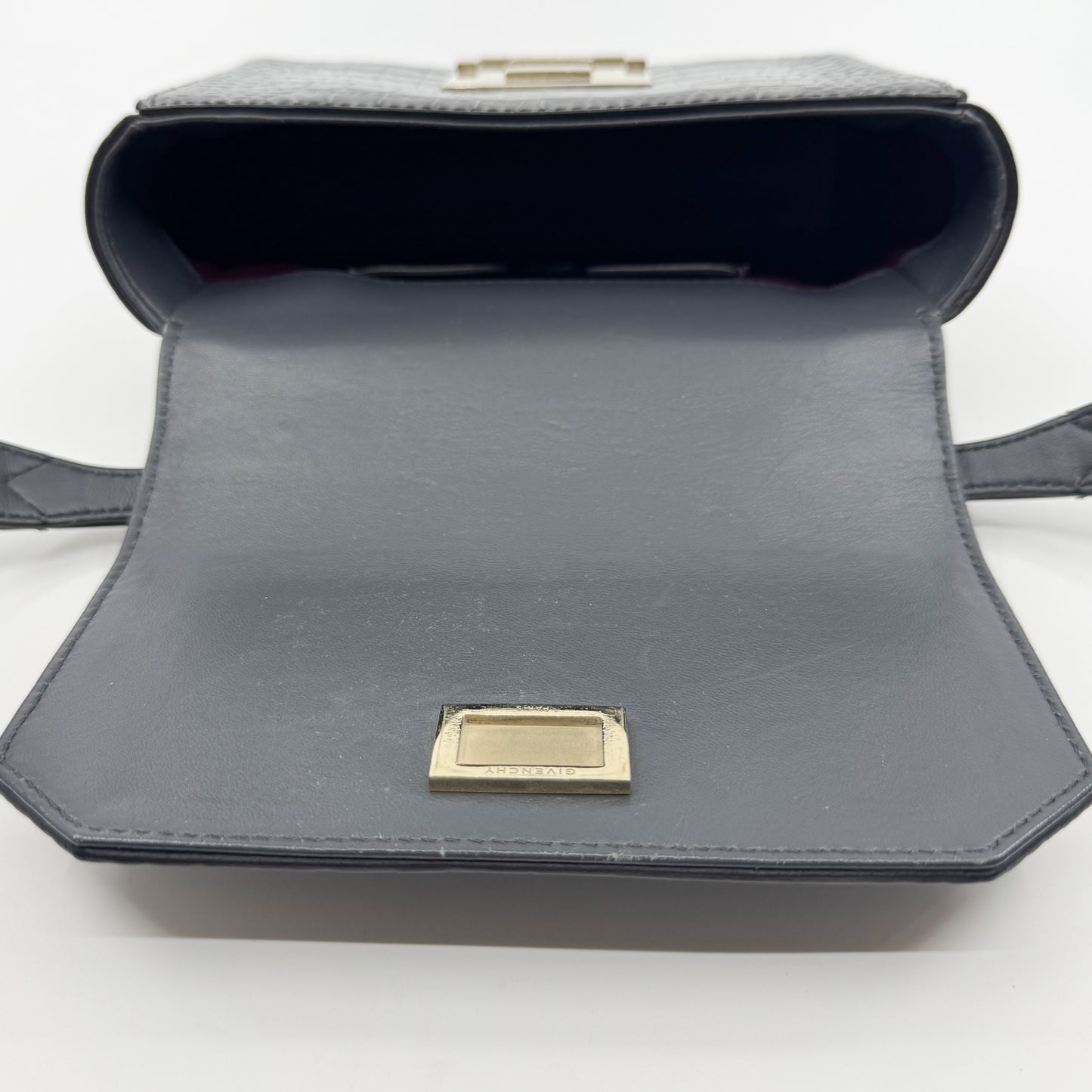 Givenchy Storm Grey Eden Mini Croc Effect Leather Bag