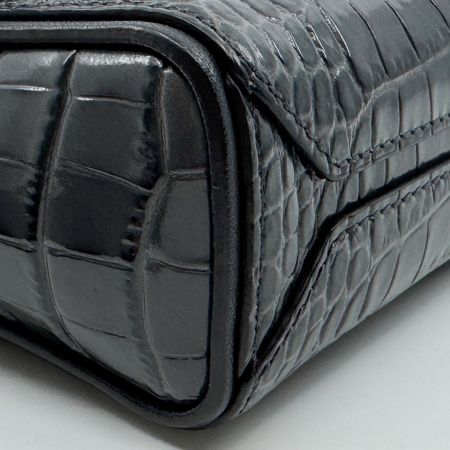 Givenchy Storm Grey Eden Mini Croc Effect Leather Bag