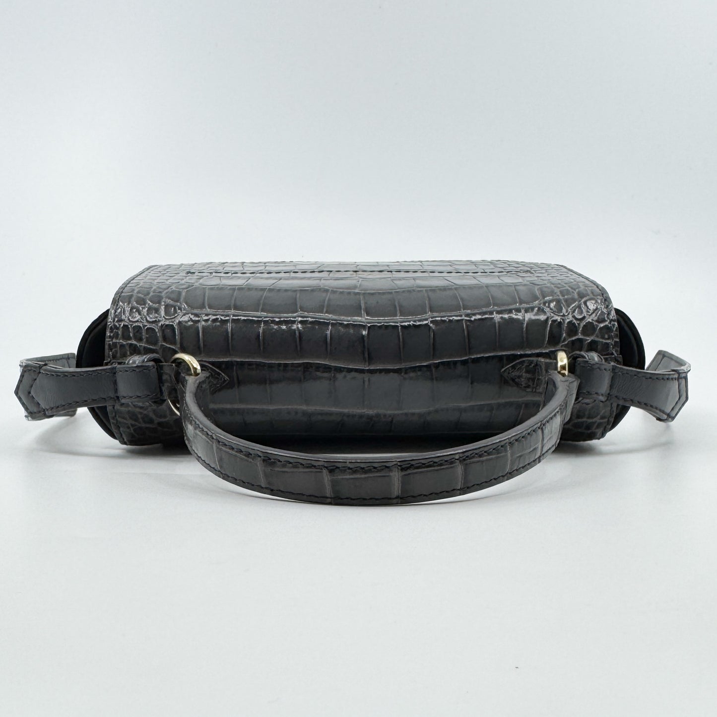 Givenchy Storm Grey Eden Mini Croc Effect Leather Bag