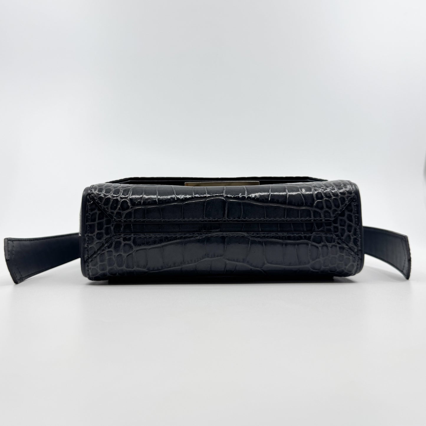 Givenchy Storm Grey Eden Mini Croc Effect Leather Bag