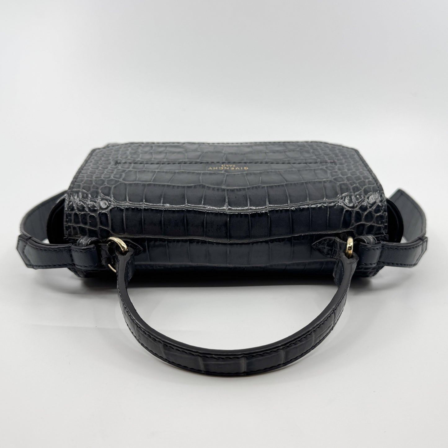 Givenchy Storm Grey Eden Mini Croc Effect Leather Bag