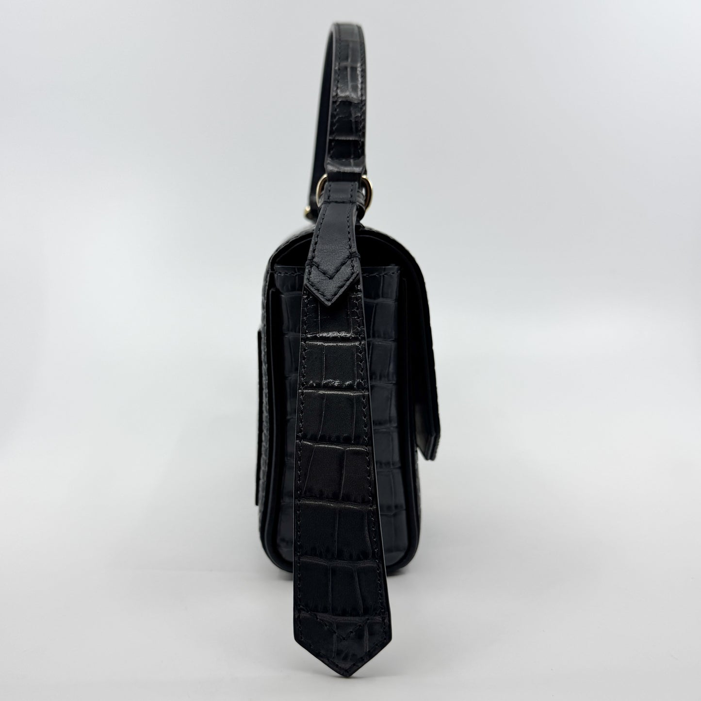 Givenchy Storm Grey Eden Mini Croc Effect Leather Bag